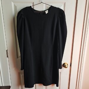 H&M Black Long-Sleeve Shift Dress